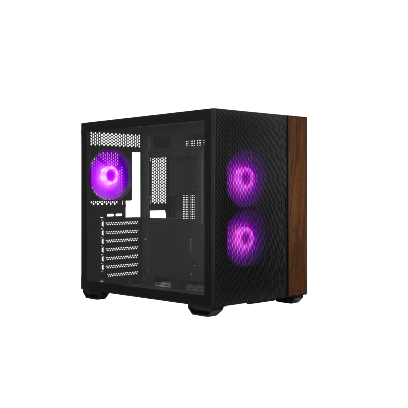 Gabinete Cooler Master Elite 660 Mid Tower 3 Fans ARGB Tempered Glass Black s/Fuente
