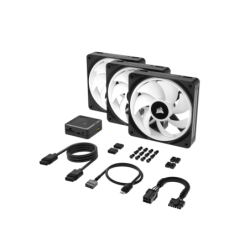 Kit de ventiladores CORSAIR PWM de 120 mm QX120 RGB x3 negro con iCUE Link