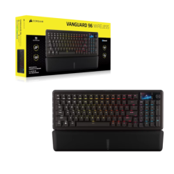 Teclado gamer CORSAIR VANGUARD 96 Mecánico inalámbrico Backlit RGB LED MLX Plasma Negro